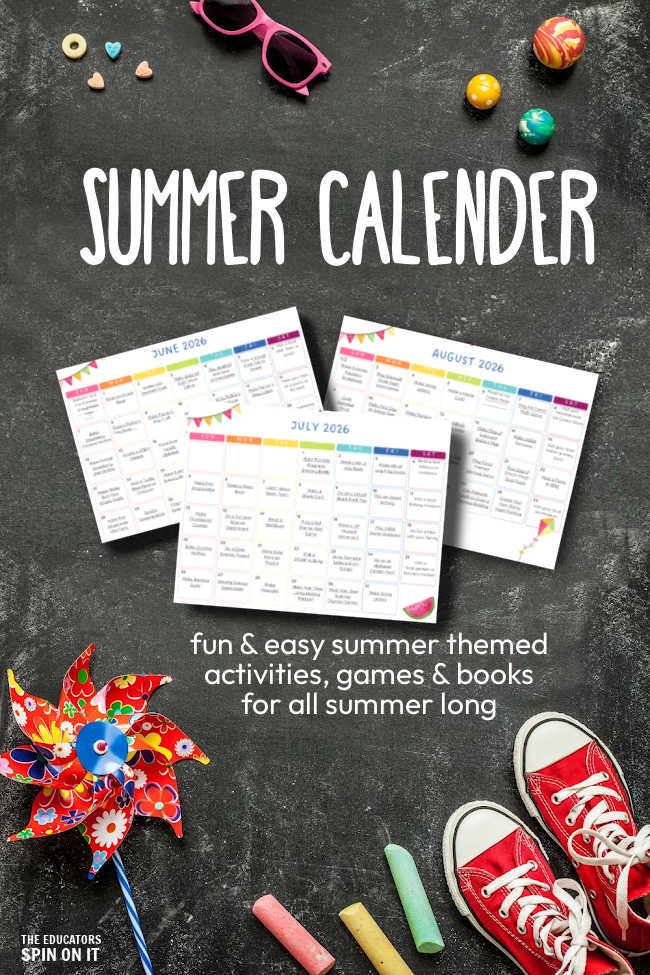 summer-calendar-for-kids-2026 - The Educators' Spin On It Summer Activity Calendar for Kids 2026 for June, July and August