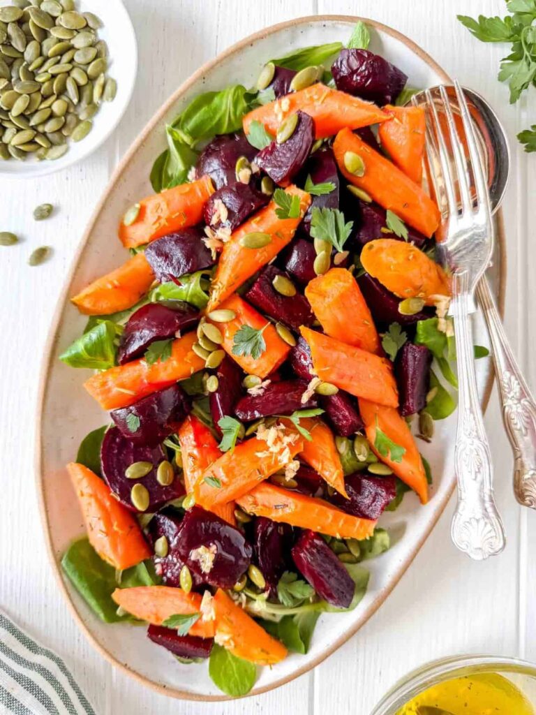 roasted-beet-and-carrot-salad-2 - The Educators' Spin On It Roasted Beet and Carrot Salad