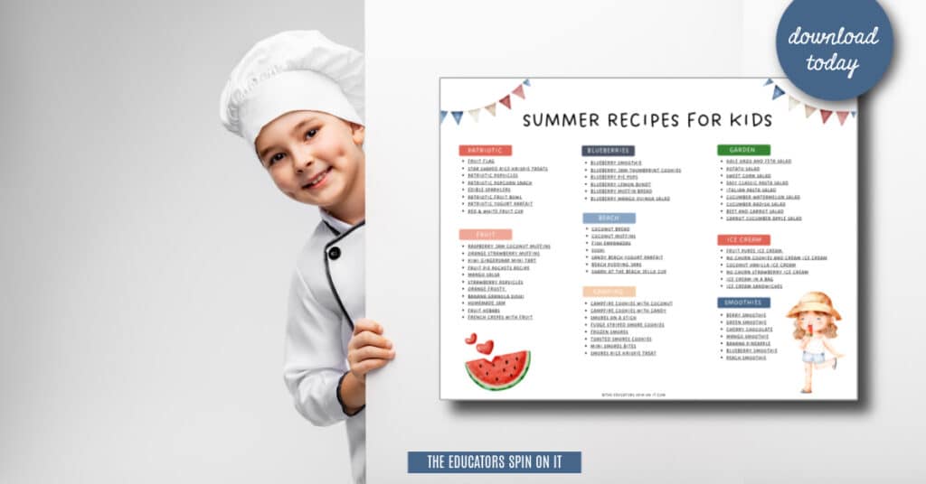 summer-recipe-download-printable 1 - The Educators' Spin On It Summer Recipes for Kids Printable Download
